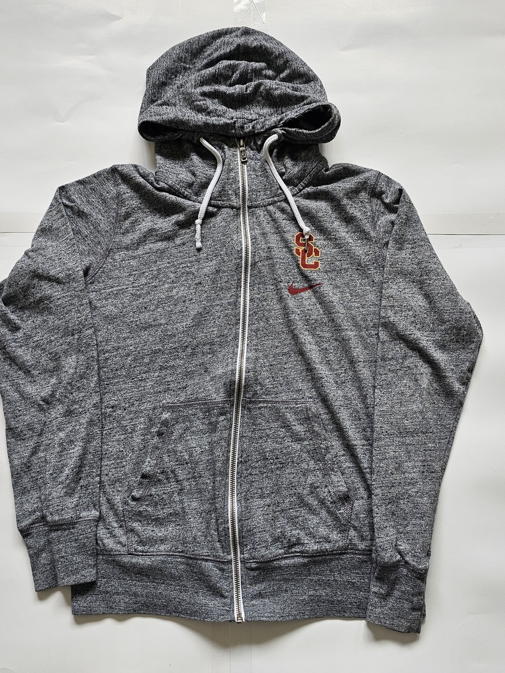 Nike Gray USC Zip-Up Hoodie with Red Logo Sz. Large